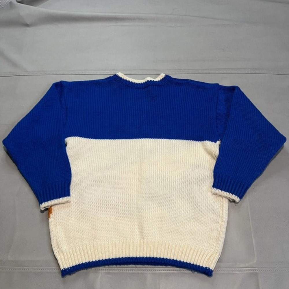 VTG 90s Y2K Women Blue Ugly Xmas Christmas Knit Sweater M Office party Snow-4348 - Picture 8 of 11